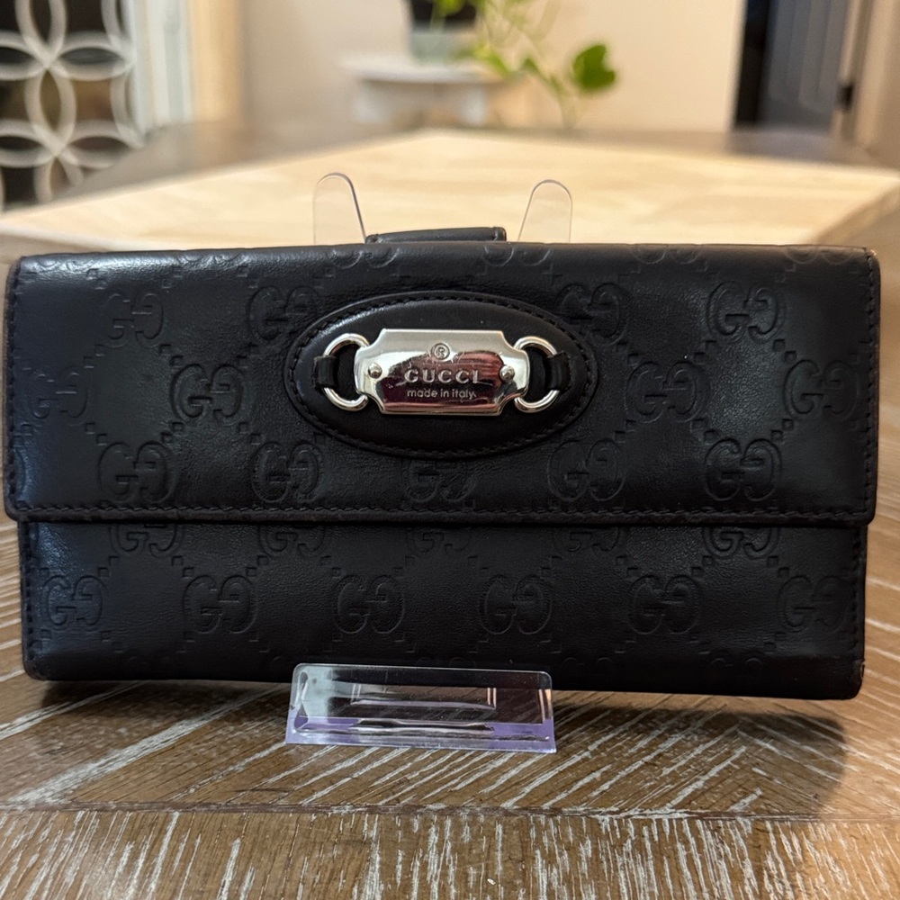 Gucci Black Embossed Leather Wallet
